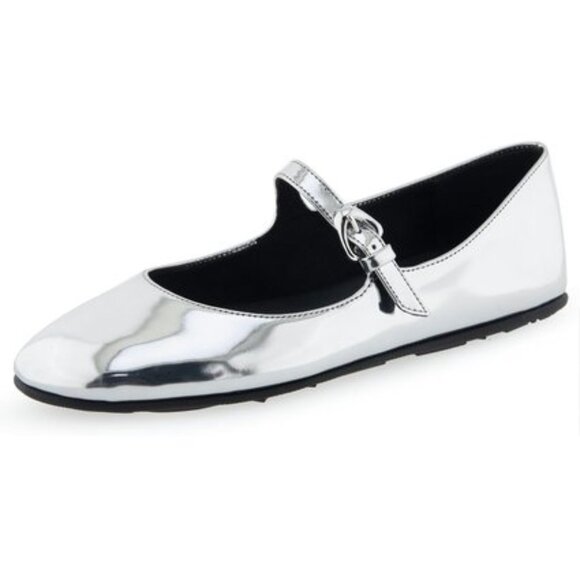 Aerosoles Women’s Perry Mary Jane Flat – Silver Patent, Size 8M - Picture 3 of 8